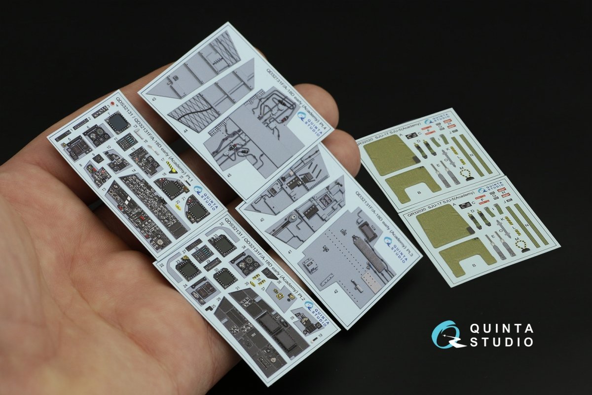 Quinta Studio QDS-32131 F/A-18D Early 3D-Printed &amp;amp; coloured Interior on decal paper (Academy) (Small version) 1/32 – zdjęcie 5