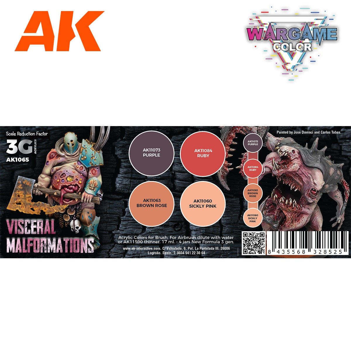 AK Interactive AK1065 WARGAME COLOR SET. VISCERAL MALFORMATIONS. 4x17 ml – image 2