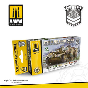 AMMO of Mig Jimenez 7186 ZESTAW: STUG III MID &amp;amp; LATE COLORS 44-45 6x17ml – zdjęcie 2