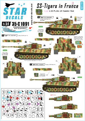 Star Decals 35-C1091 SS-Tigers en France #3 1/35