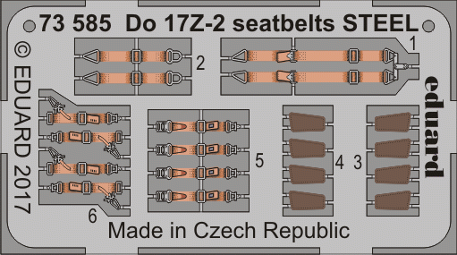 Ceintures de sécurité Eduard 73585 Do 17Z-2 en acier ICM 1/72