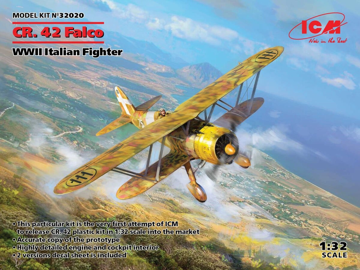 ICM 32020 Fiat CR.42 Falco WWII Italian Fighter 1/32 – zdjęcie 2