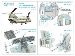 Quinta Studio QD48506 CH-47A 3D-Printed coloured Interior on decal paper (Italeri) 1/48 – zdjęcie 2
