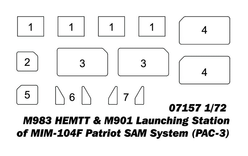 Trumpeter 07157 M983 HEMTT &amp;amp; M901 Launching Station w/ MIM-104F Patriot SAM System (PAC 3) 1/72 – immagine 6