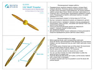 Quinta Studio QL32005 Wooden Propellers Wolff (Roden) 1/32 – zdjęcie 8
