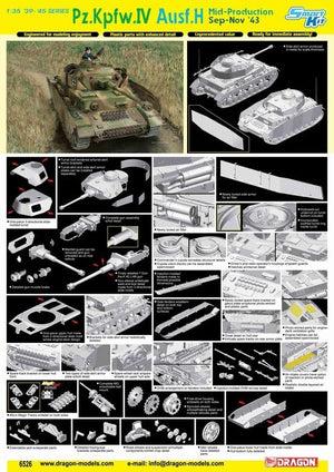 Dragon 6526 Pz.Kpfw.IV Ausf.H, Mid-Production Sep-Nov 43 1/35 – zdjęcie 2