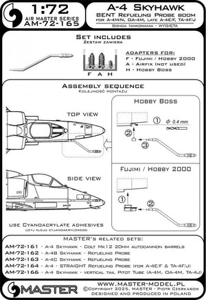Master AM-72-165 A-4 Skyhawk - WYGIĘTY wysięgnik sondy tankowania (używany w wersjach A-4M/N, OA-4M &amp;amp; late A-4E/F &amp;amp; TA-4F/J) 1/72 – zdjęcie 4