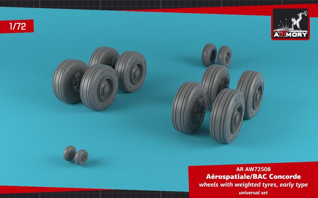 Armory Models AW72508 Concorde wheels w/ weighted tires, early 1/72 – zdjęcie 2