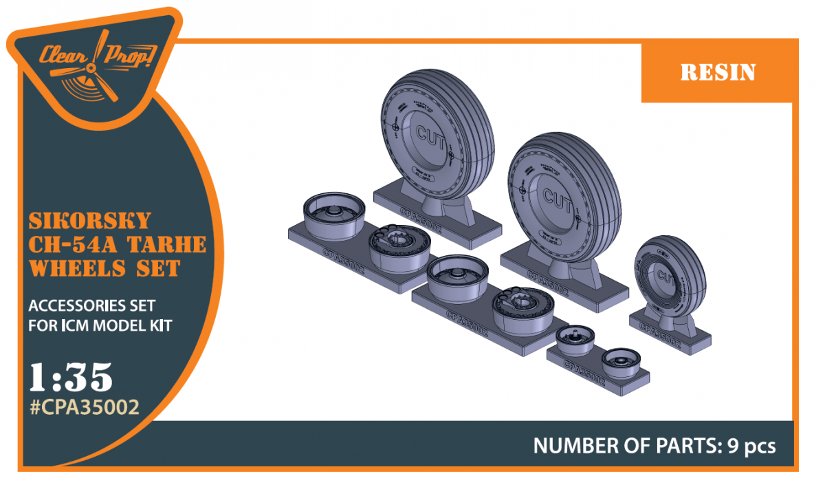 Clear Prop! CPA35002 CH-54A Tarhe wheels set for ICM kit 1/35