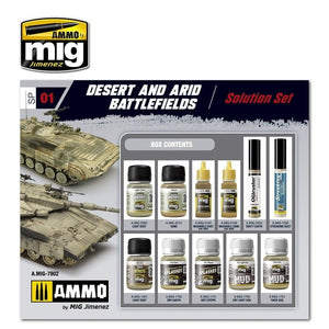 AMMO of Mig Jimenez 7802 - Super Pack Desert &amp;amp; Arid Battlefields - Solution Set - Zestaw do weatheringu – zdjęcie 2