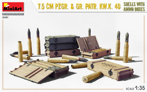 MiniArt 35381 7.5cm PzGr. &amp;amp; Gr. KwK 40 Shells w/ Ammo Boxes 1/35 – zdjęcie 2