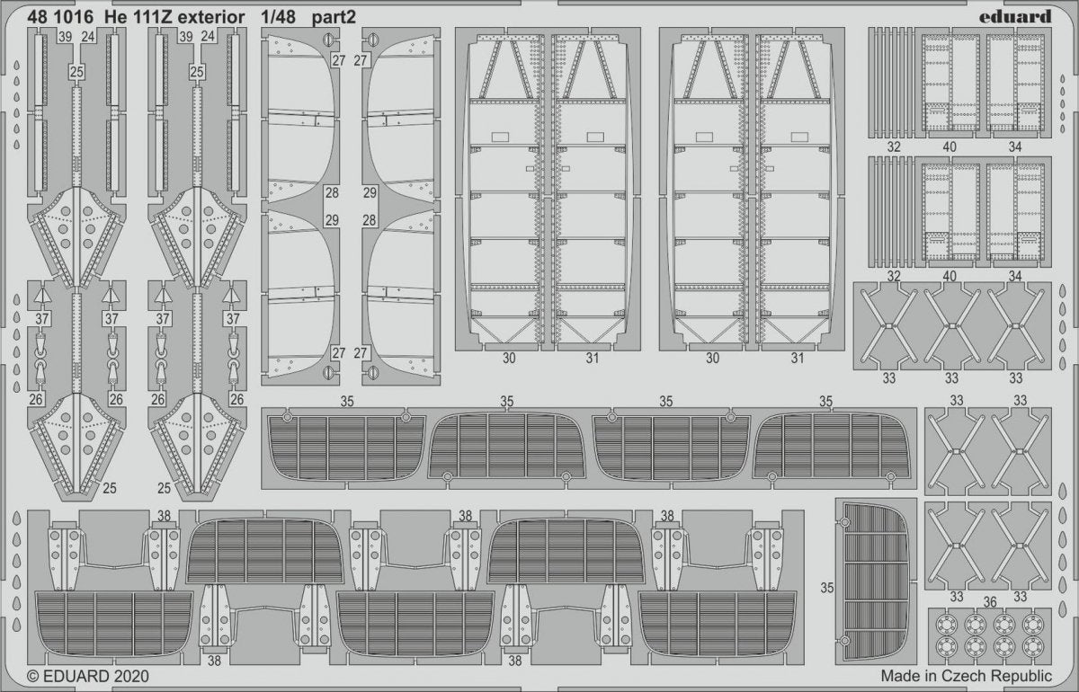 Eduard 481016 He 111Z exterior for ICM 1/48 – immagine 2