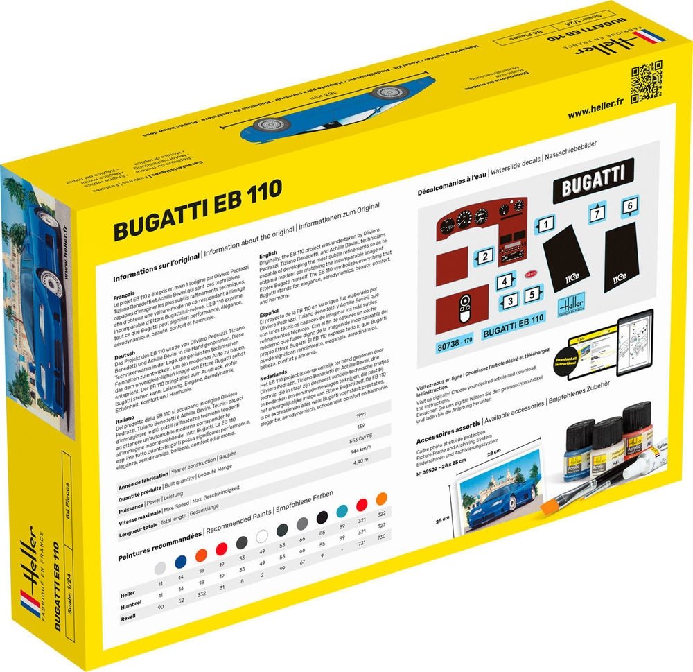 Heller 56738 STARTER KIT BUGATTI EB 110 1/24 – Bild 3