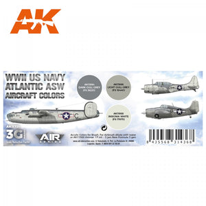 AK Interactive AK11731 WWII US NAVY ASW AIRCRAFT COLORS 3x17 ml – zdjęcie 2