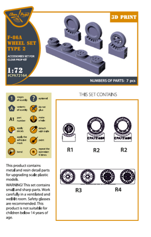 Clear Prop! CPA72164 F-86A wheel set type 2 for CP kits 1/72 – image 2