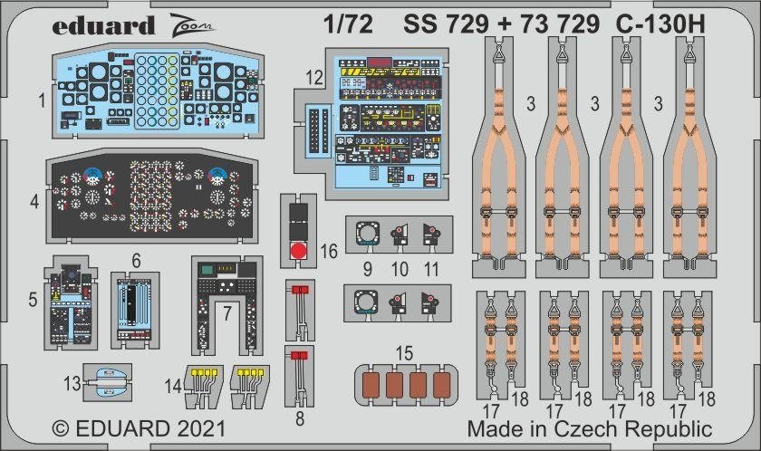 Eduard 73729 C-130H interior for Zvezda 1/72