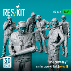 RESKIT RSF35-0009 "One busy day" carrier crew on deck (scene 2) (6 pcs) (3D Printed) 1/35