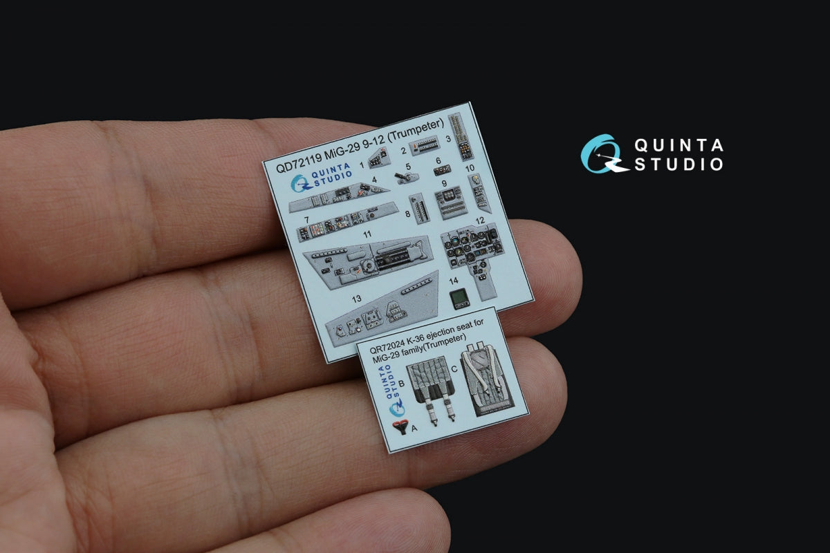 Quinta Studio QD72119 MiG-29 9-12 3D-Printed coloured Interior on decal paper (Trumpeter) 1/72 – zdjęcie 4