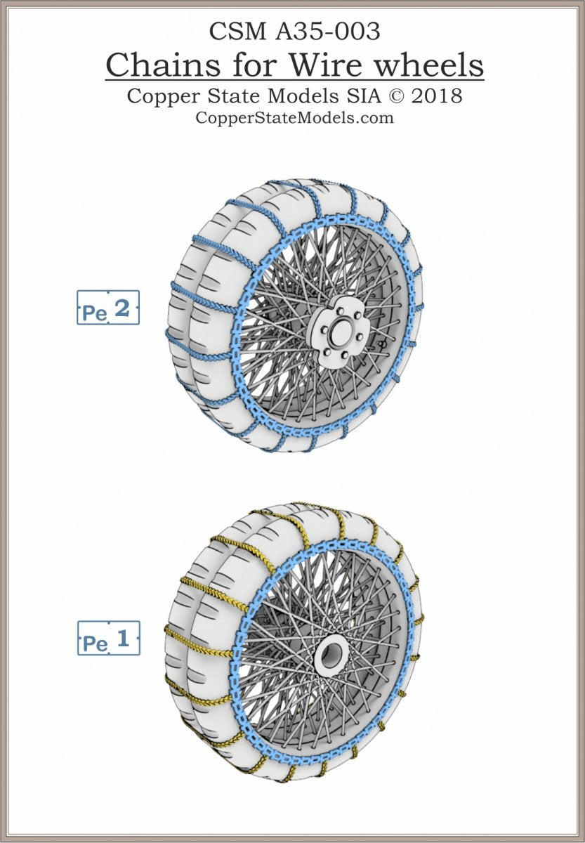 Copper State Models A35-003 Chains for Wire Wheels 1/35 – zdjęcie 3