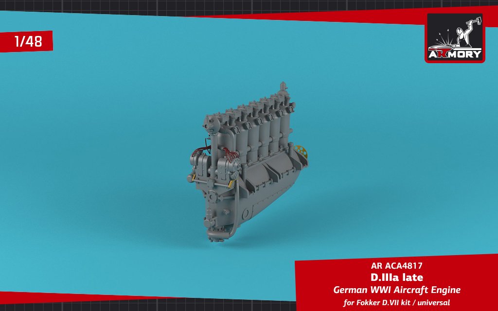 Armory Models ACA4817 German WWI Aircraft Engine mod. D.IIIa 1/48 – zdjęcie 4