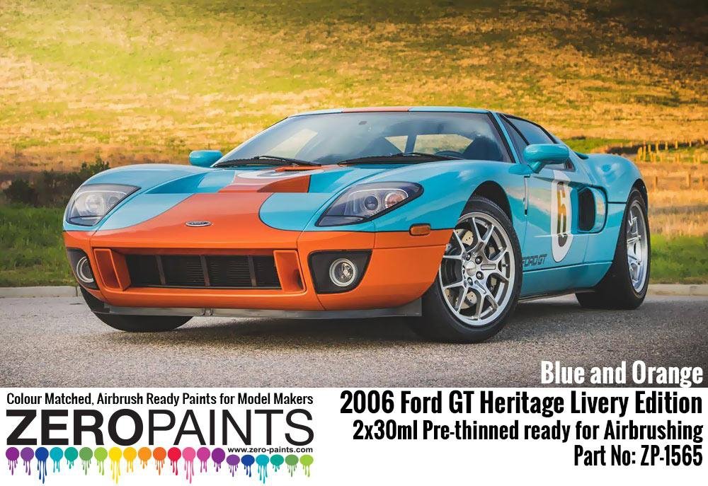 Zero Paints ZP-1565 2006 Ford GT Heritage Livery Edition Blue and Orange Paint Set 2x30ml – zdjęcie 2