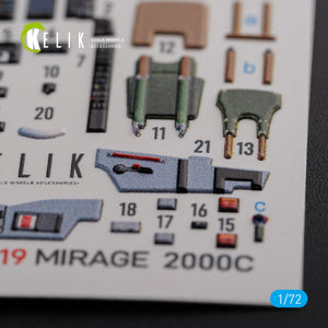 KELIK K72119 Mirage 2000C interior 3D decals forModelSvit kit 1/72 – zdjęcie 3