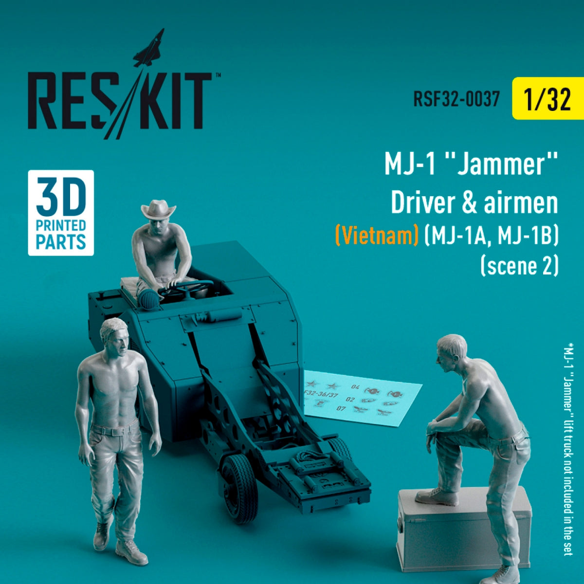 RESKIT RSF32-0037 MJ-1 Jammer Driver airmens (Vietnam) (MJ-1A,MJ-1B) (scene 2) (3 pcs) (3D Printed) 1/32 – zdjęcie 2
