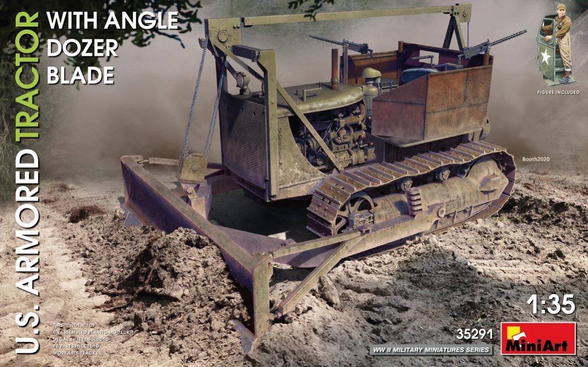 Miniart 35291 U.S. ARMORED TRACTOR WITH ANGLE DOZER BLADE 1/35 – immagine 2
