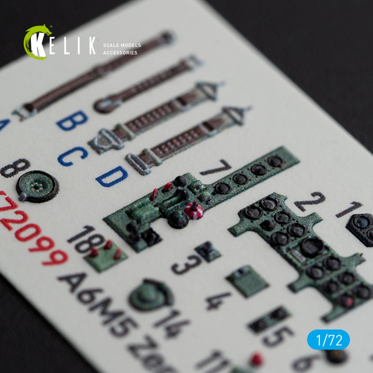 KELIK K72099 A6M5 Zero - interior 3D decals for Tamiya kit 1/72 – zdjęcie 5