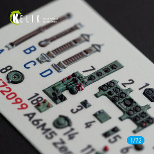 KELIK K72099 A6M5 Zero - interior 3D decals for Tamiya kit 1/72 – zdjęcie 5