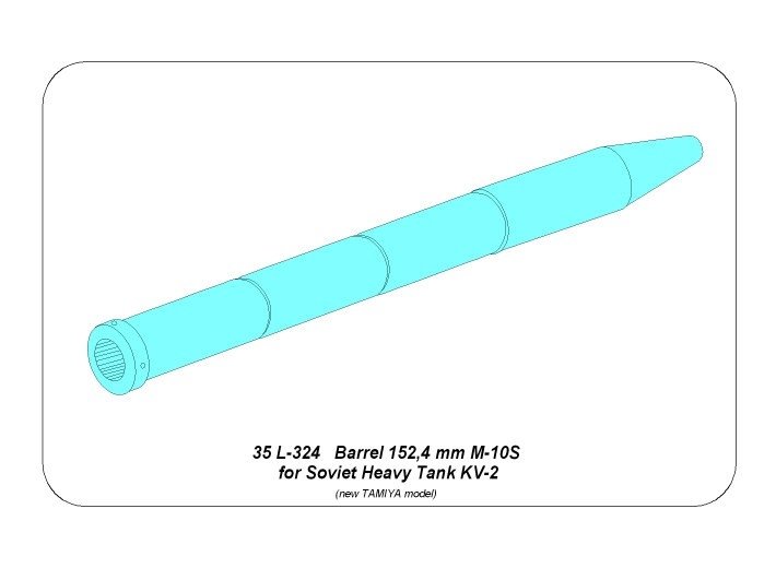 Aber 35L-324 Lufa 152,4mm M-10S do radzieckiego czołgu KW-2 1/35 – zdjęcie 2