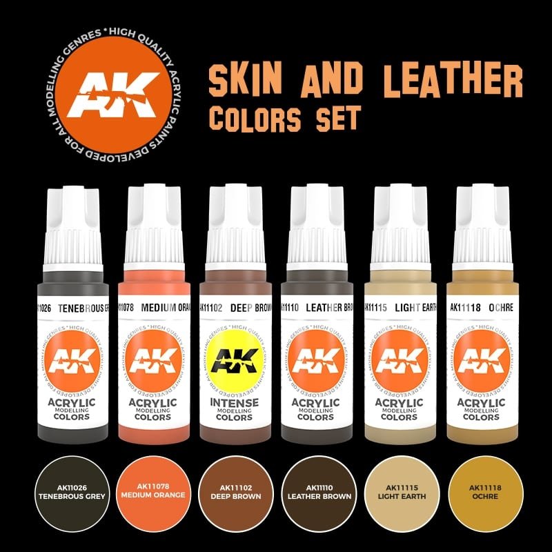 AK Interactive AK11613 3G SKIN AND LEATHER COLORS SET – zdjęcie 2