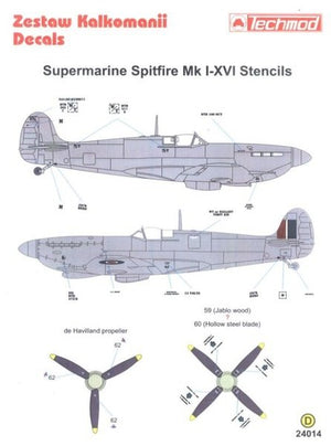 Techmod 24014 Spitfire Stencils 1/24 – zdjęcie 2