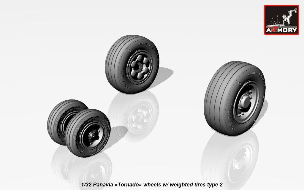 Armory Models AW32501b Panavia Tornado wheels, w/ tyres type “b” (GY) 1/32 – zdjęcie 3