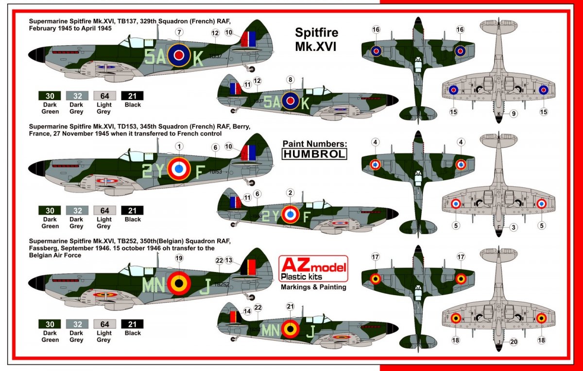 AZmode AZ7485 Supermarine Spitfire Mk. XVI Early 1/72 – zdjęcie 2