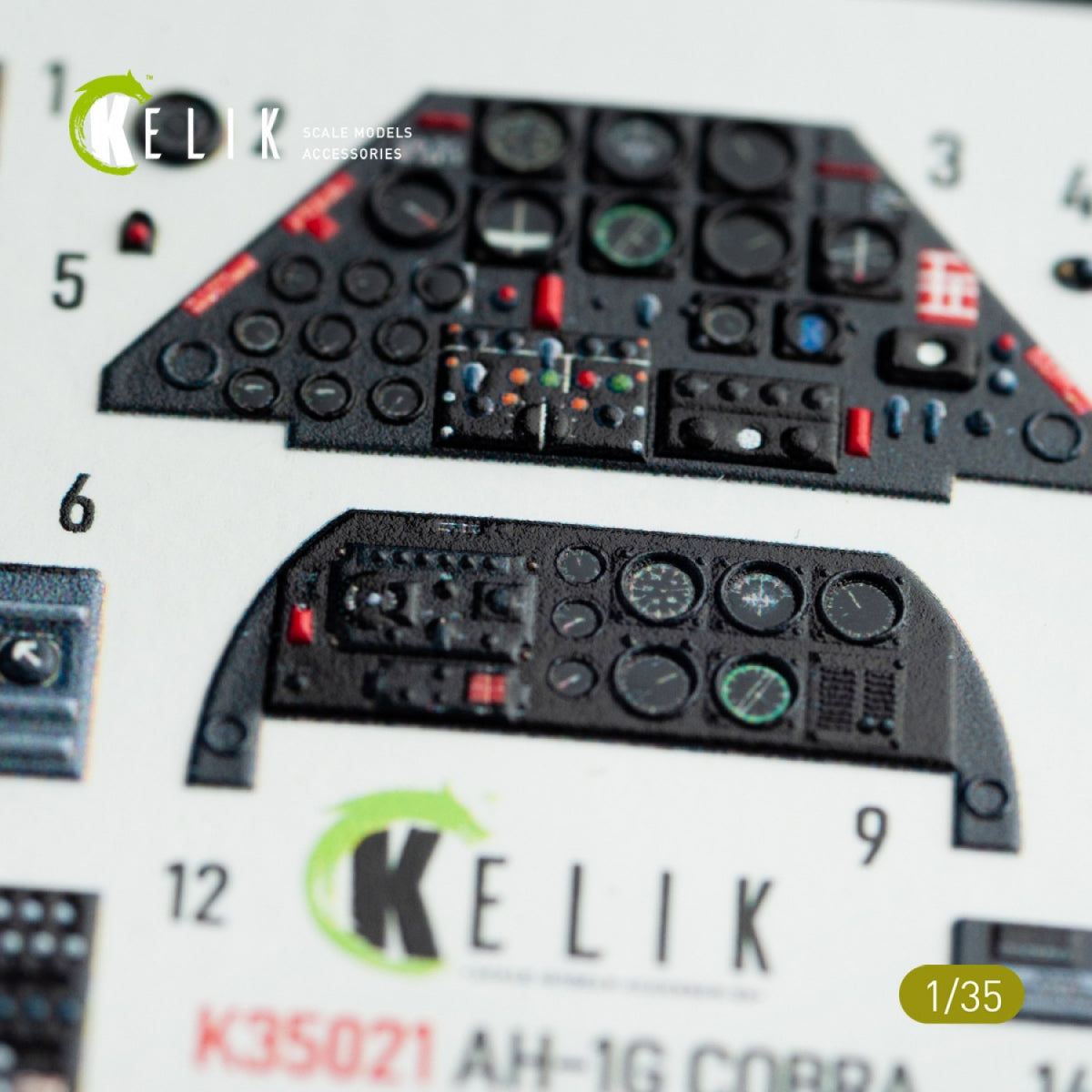 KELIK K35021 AH-1G COBRA INTERIOR 3D DECALS FOR ICM KIT 1/35 – zdjęcie 4