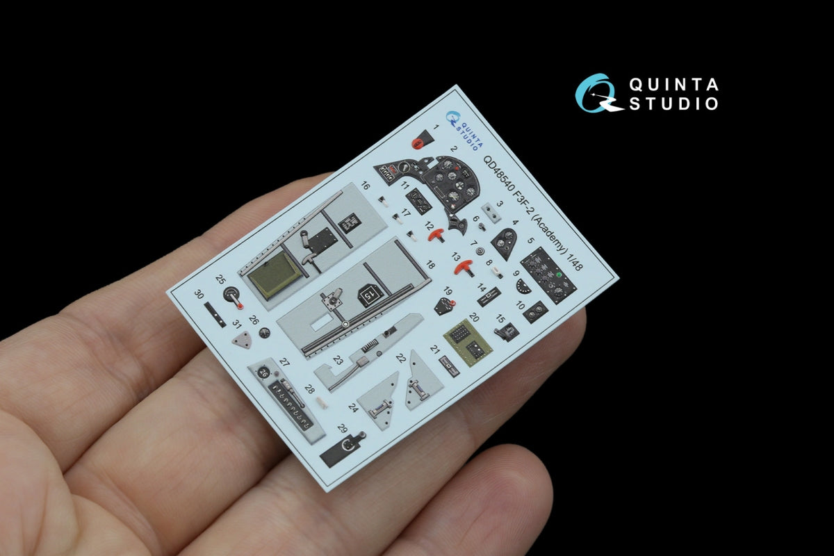 Quinta Studio QD48540 F3F-2 3D-Printed &amp;amp; colored Interior on decal paper (Academy/Accurate Miniatures) 1/48 – image 2