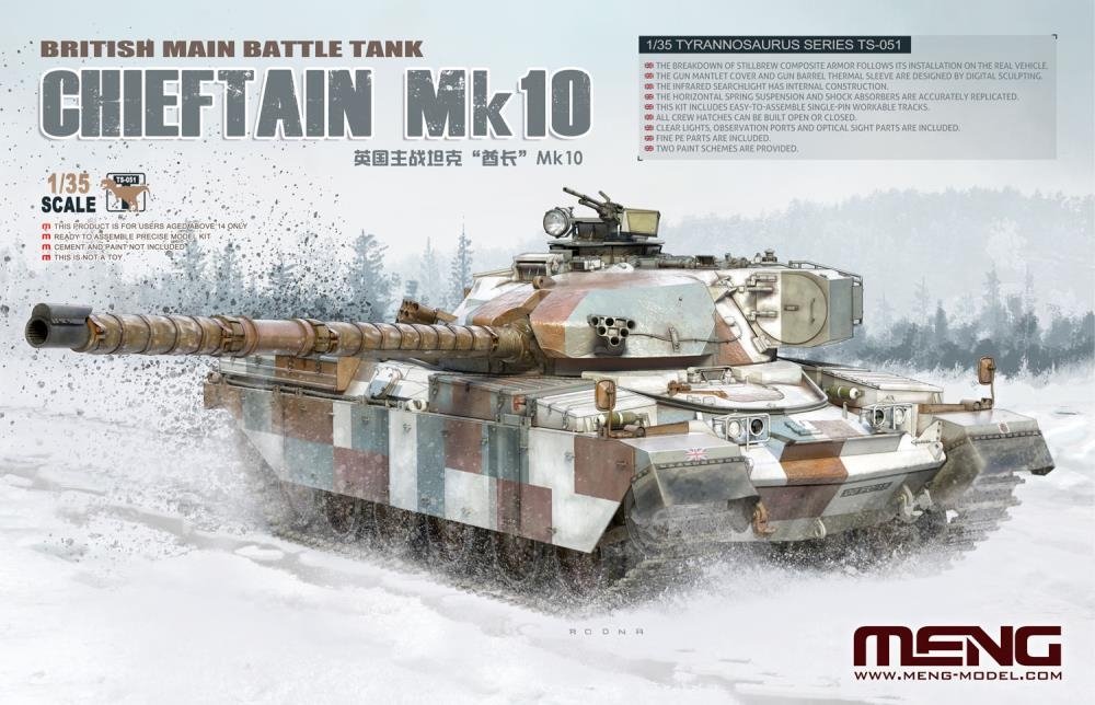 Maquette Meng TS-051 Char de combat principal britannique Chieftain Mk10 1/35 