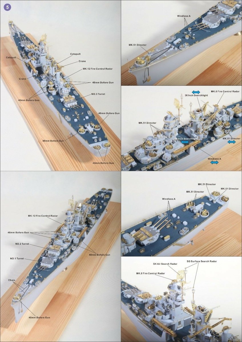 Very Fire VF350006 USS CB-1 Alaska Detail Up Set (Hobby Boss 86513) 1/350 – image 2