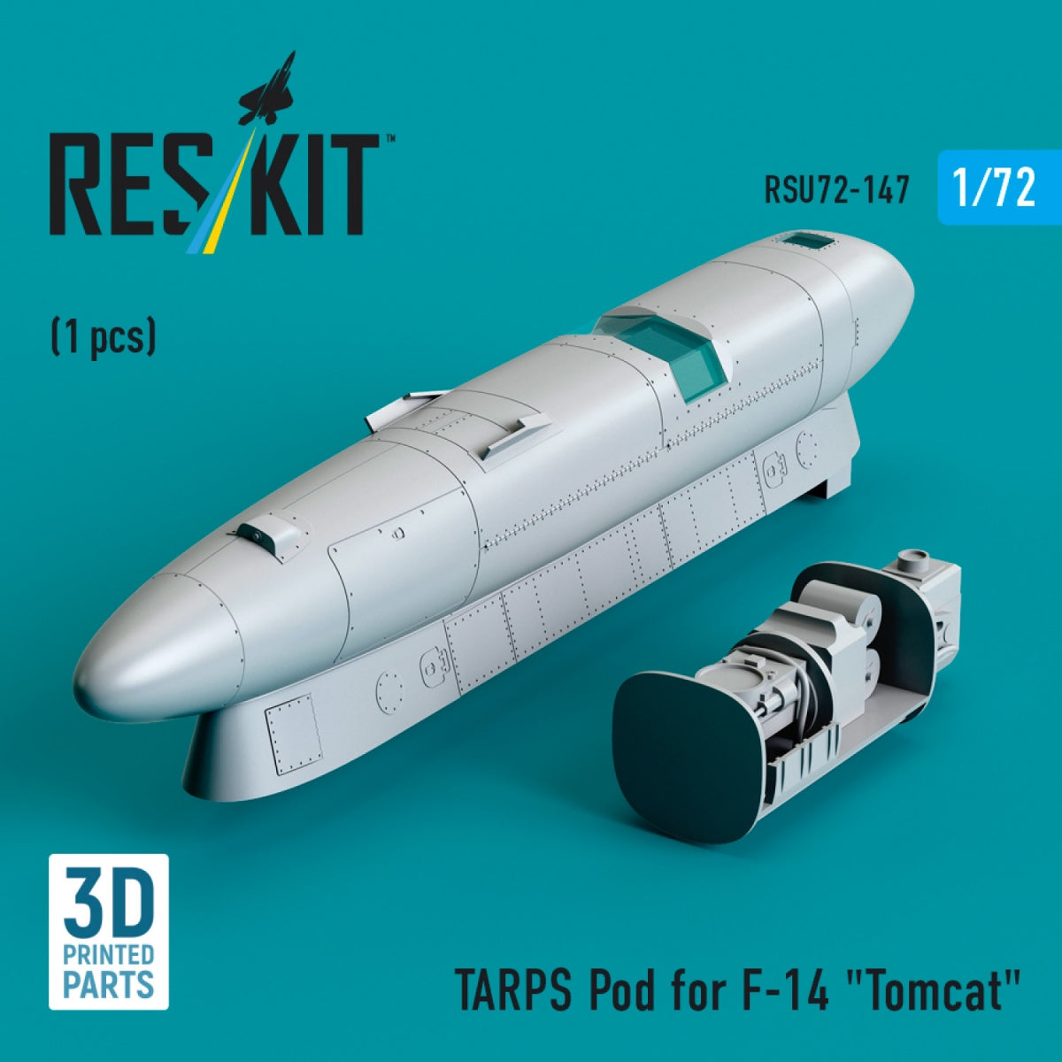 RESKIT RSU72-0147 TARPS pod for F-14 &amp;quot;Tomcat&amp;quot; (1 pcs) (3D Printed) 1/72 – zdjęcie 3
