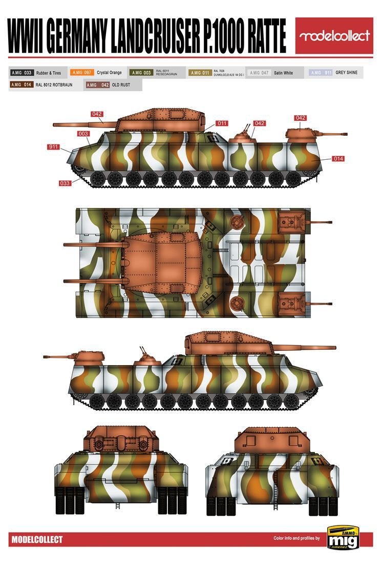 Modelcollect UA72088 WWII German Landcruiser P.1000 ratte 1/72 – immagine 3