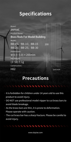 DSPIAE BB-2.5 Brass Rods For Model Building 2.5mm (5 PCS) / pręty miedziane – zdjęcie 7