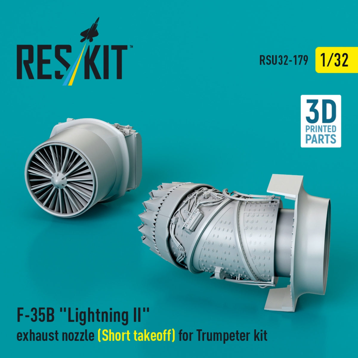 RESKIT RSU32-0179 F-35B &amp;quot;Lightning II&amp;quot; exhaust nozzle (Short takeoff) for Trumpeter kit (3D printed) 1/32 – zdjęcie 2
