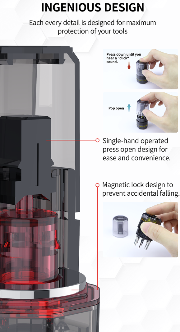 DSPIAE PT-PR01 Knife Storage Warehouse (Red) / Magazynek na końcówki narzędzi (czerwony) – zdjęcie 3
