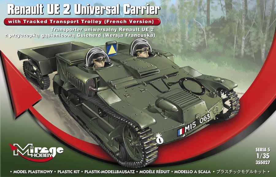 Mirage Hobby 355027 Transporter uniwersalny Renault UE 2 z przyczepką gąsienicową Guicherd -Wersja Francuska 1/35