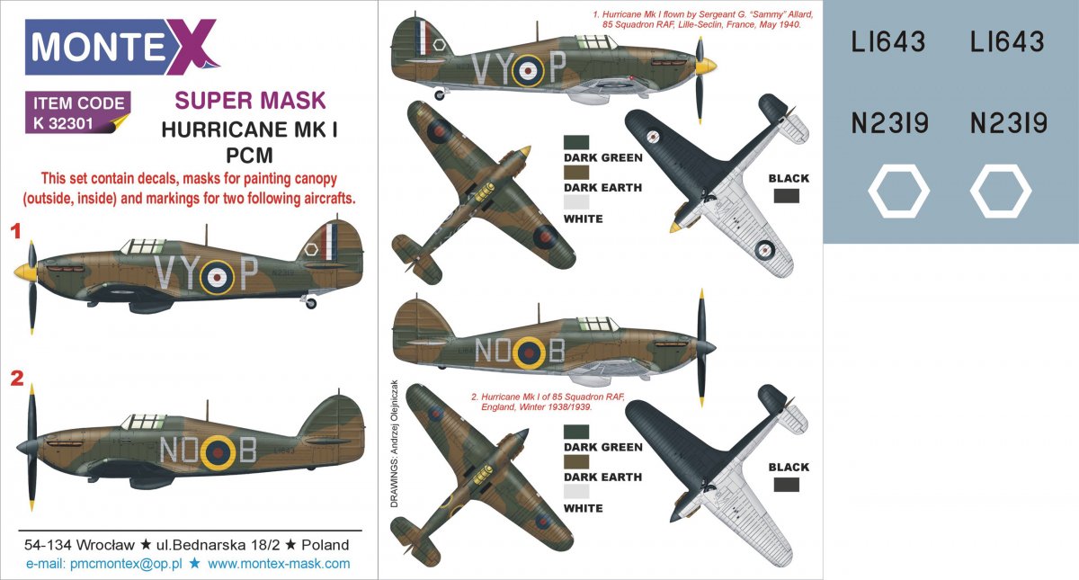 Montex K32301 HURRICANE ET PREMIERS 1/32