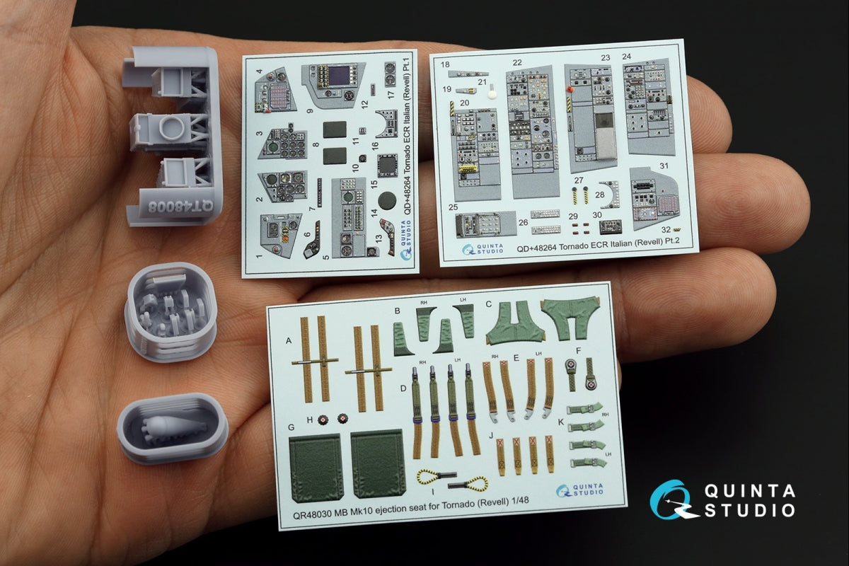 Quinta Studio QD+48264 Tornado ECR Italian 3D-Printed &amp;amp; colored Interior on decal paper (Revell) (with 3D-printed resin parts) 1/48 – image 8