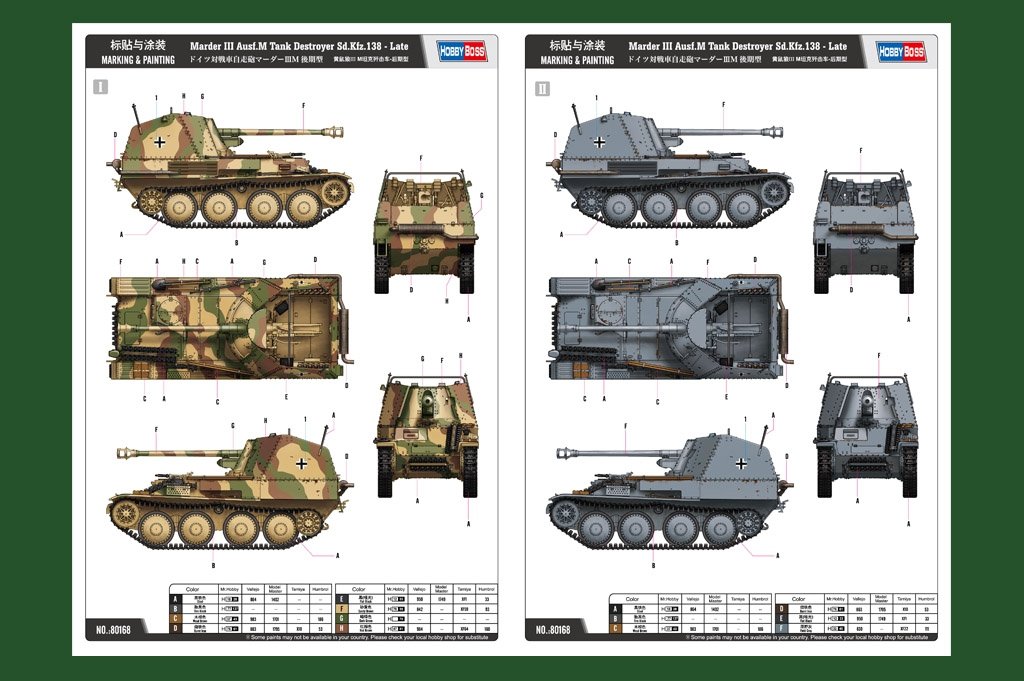 Hobby Boss 80168 Marder III Ausf.M Tank Destroyer Sd.Kfz.138 Late 1/35 – image 2