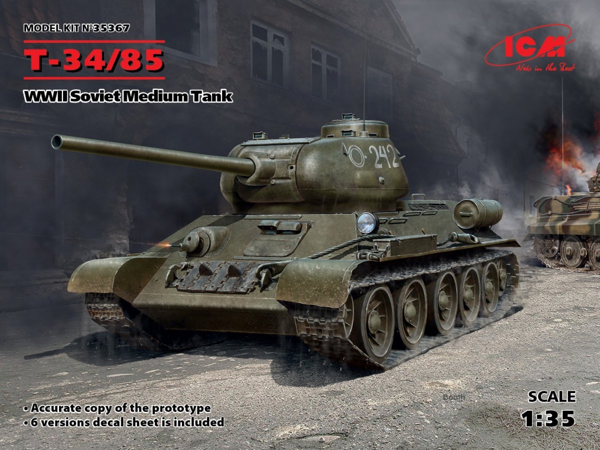 ICM 35367 Т-34-85, WWII Soviet Medium Tank 1/35