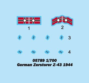 Trumpeter 05789 German Zerstorer Z-43 1944 1/700 – image 2